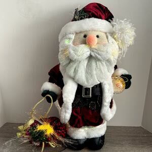 RARE Vintage 19 1/2” Fiber Optic Color Changing Christmas Santa by Trendmaster